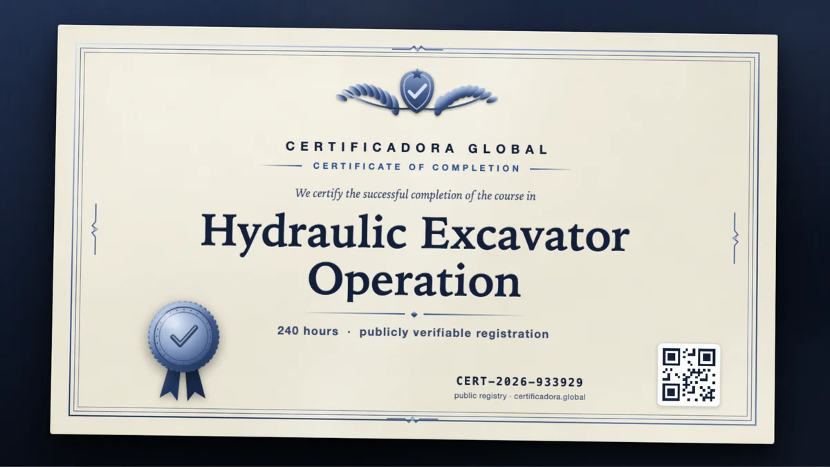Cover of the Hydraulic Excavator Operation course
