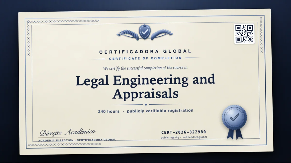 Cover of the Legal Engineering and Appraisals course