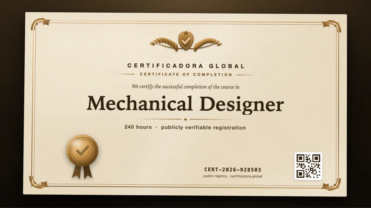 Cover of the Mechanical Designer course