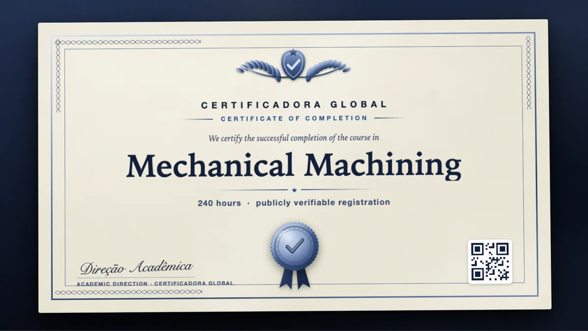 Cover of the Mechanical Machining course