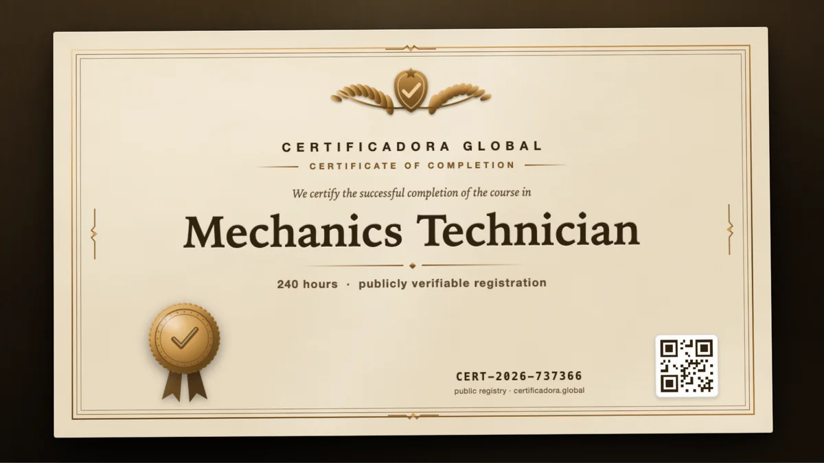 Cover of the Mechanics Technician course