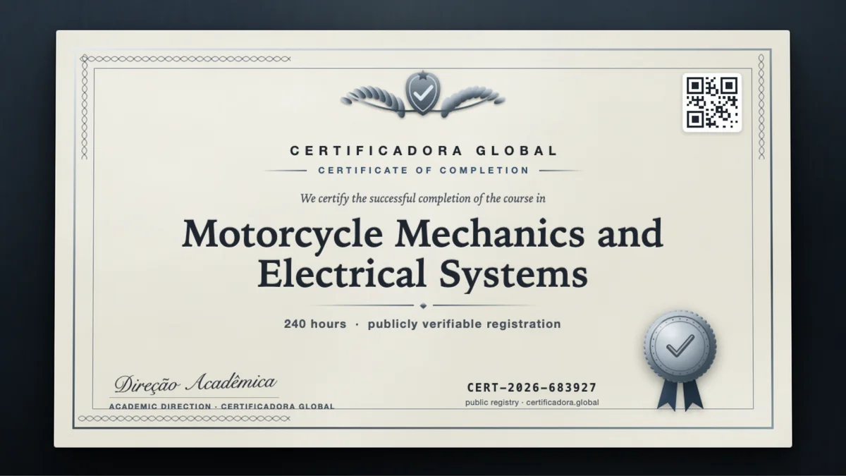 Cover of the Motorcycle Mechanics and Electrical Systems course