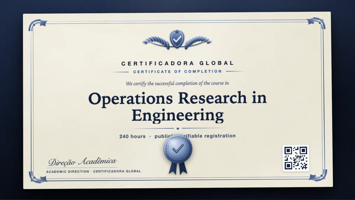 Cover of the Operations Research in Engineering course