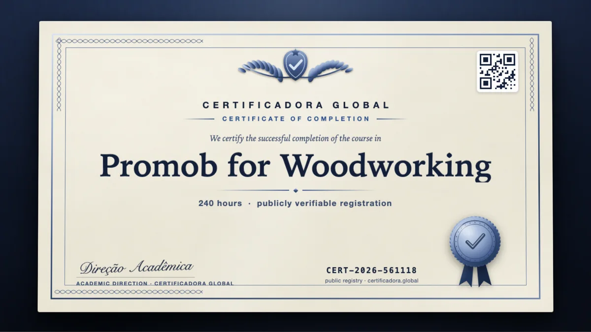 Cover of the Promob for Woodworking course