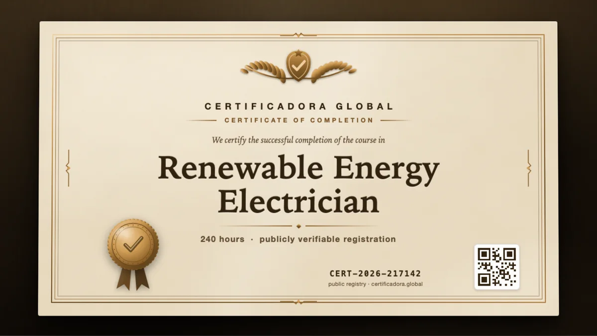 Cover of the Renewable Energy Electrician course
