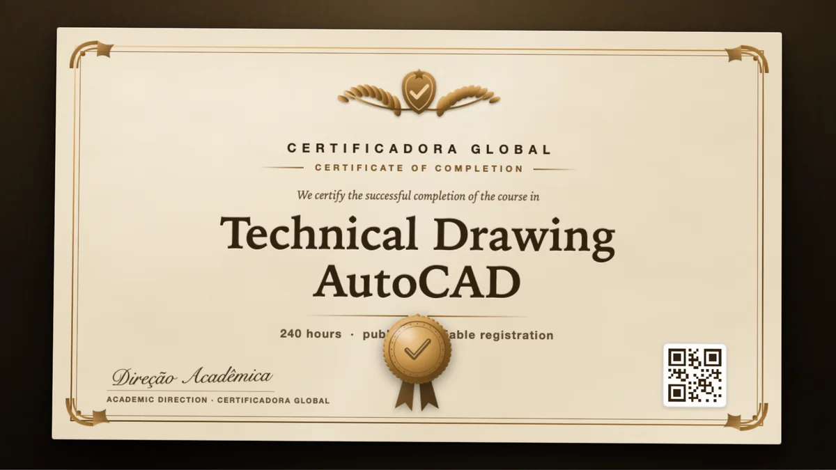 Cover of the Technical Drawing AutoCAD course