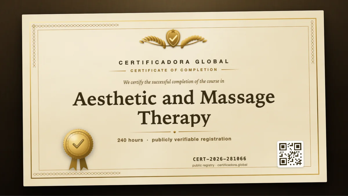 Cover of the Aesthetic and Massage Therapy course