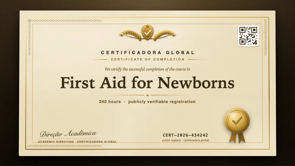 Cover of the First Aid for Newborns course