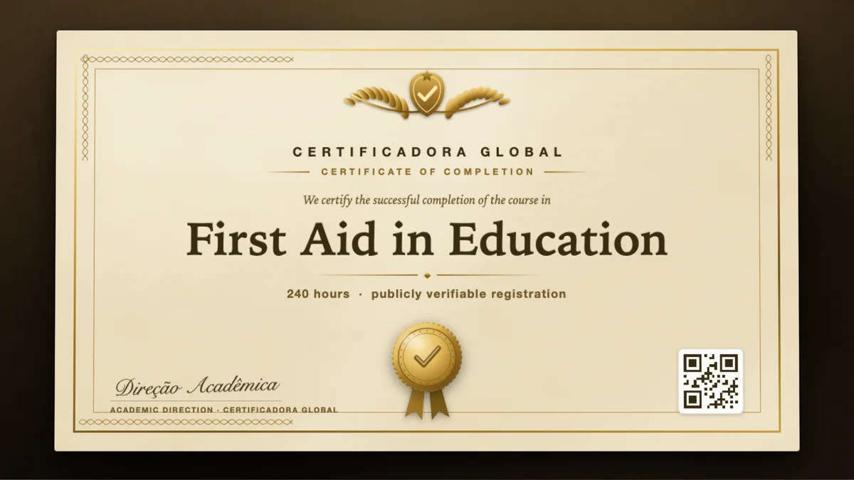 Cover of the First Aid in Education course
