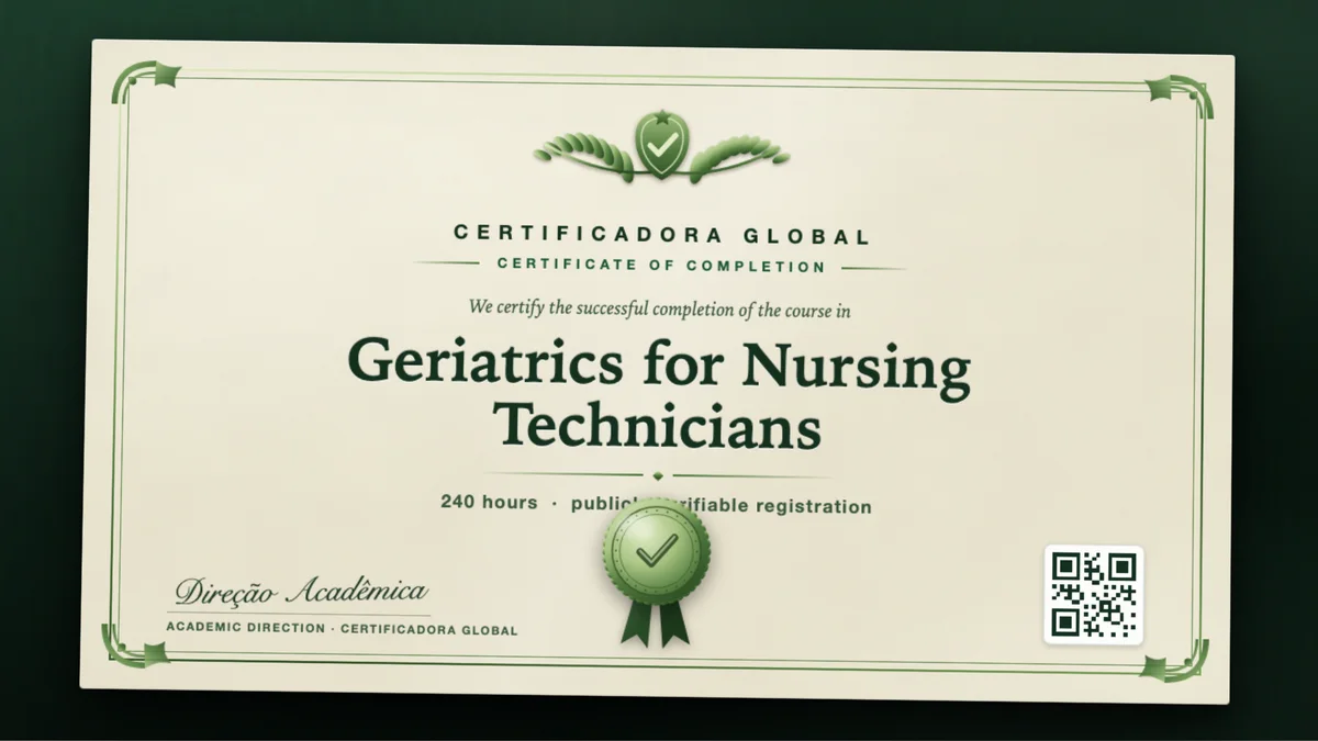 Cover of the Geriatrics for Nursing Technicians course