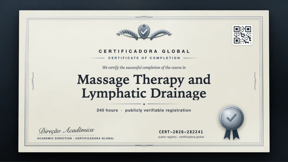 Cover of the Massage Therapy and Lymphatic Drainage course