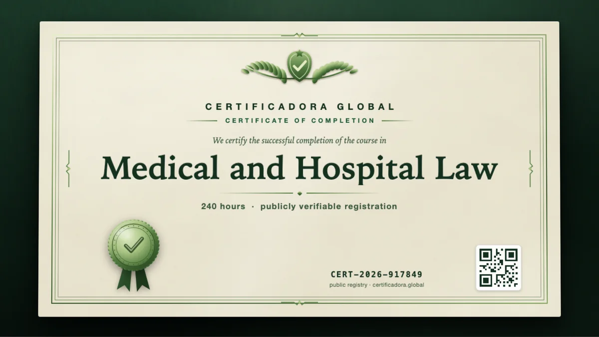 Cover of the Medical and Hospital Law course