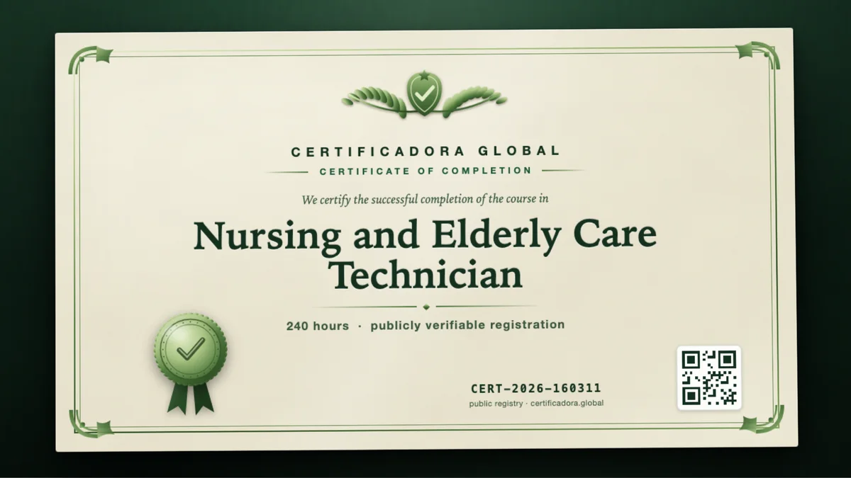 Cover of the Nursing and Elderly Care Technician course