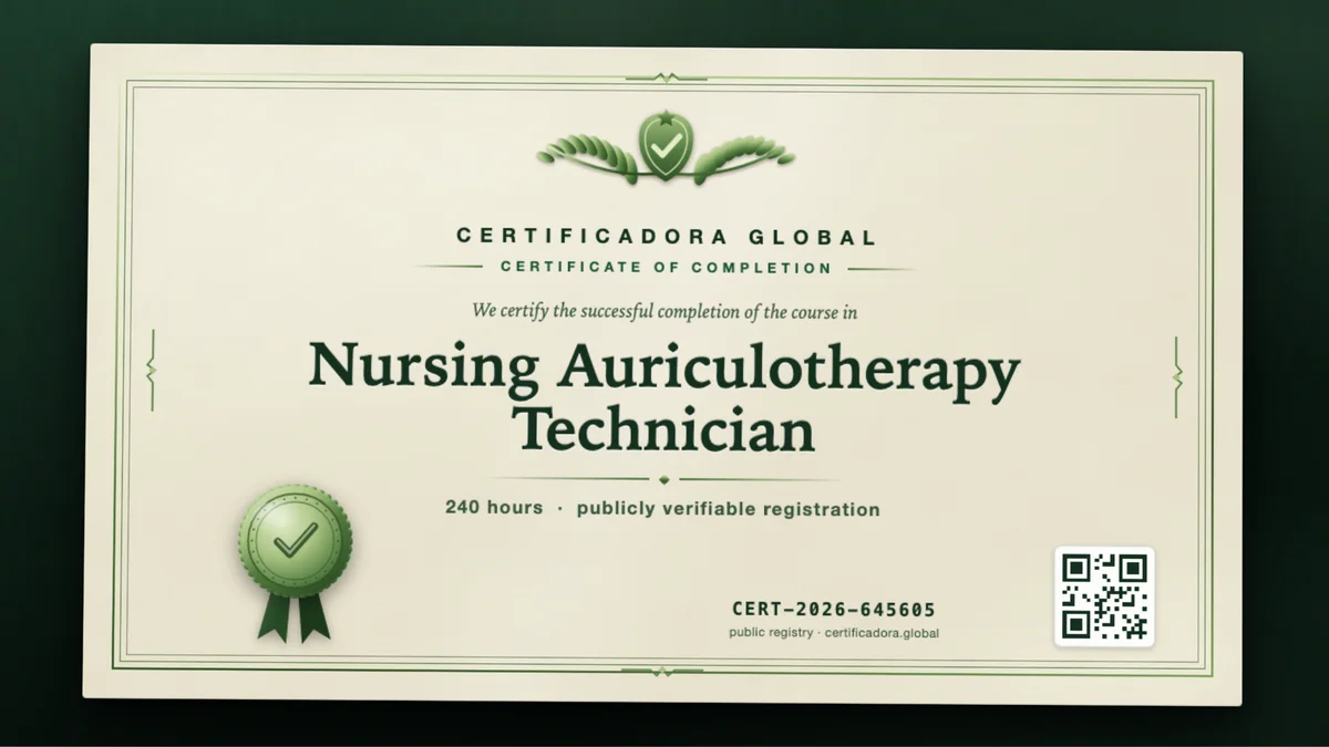Cover of the Nursing Auriculotherapy Technician course