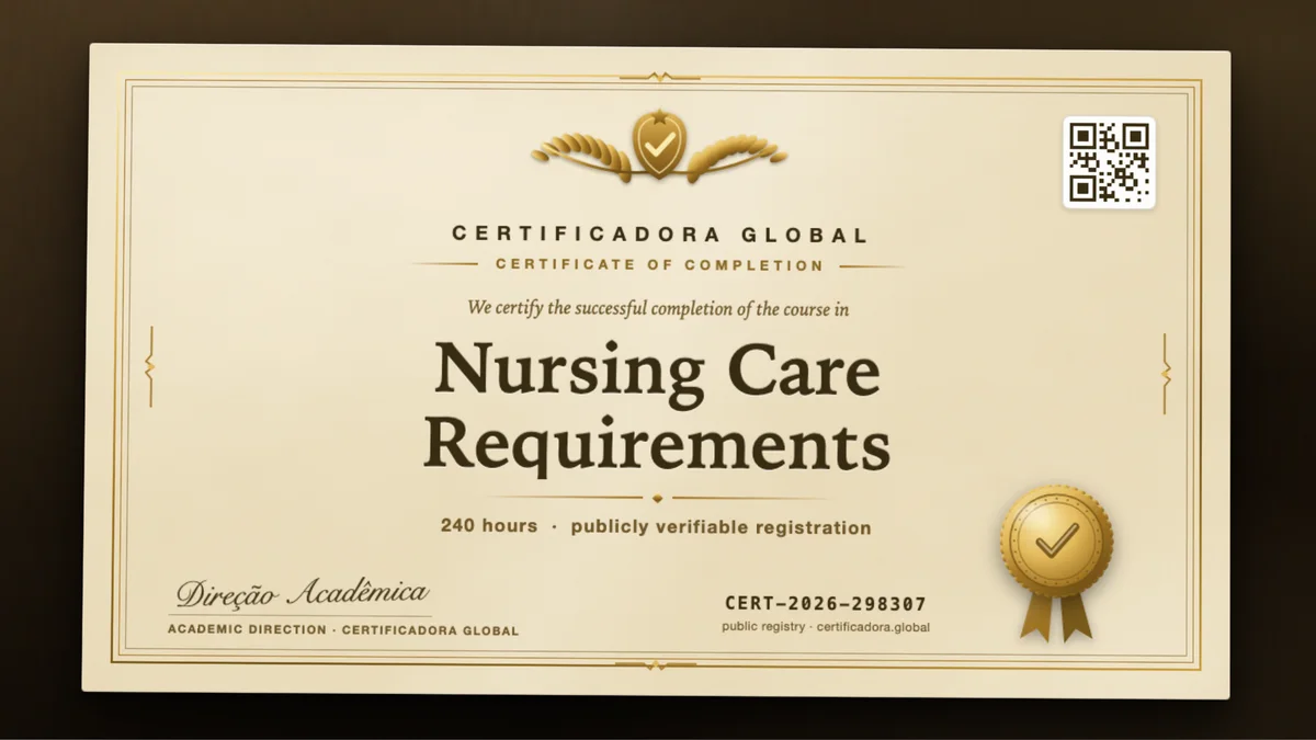 Cover of the Nursing Care Requirements course
