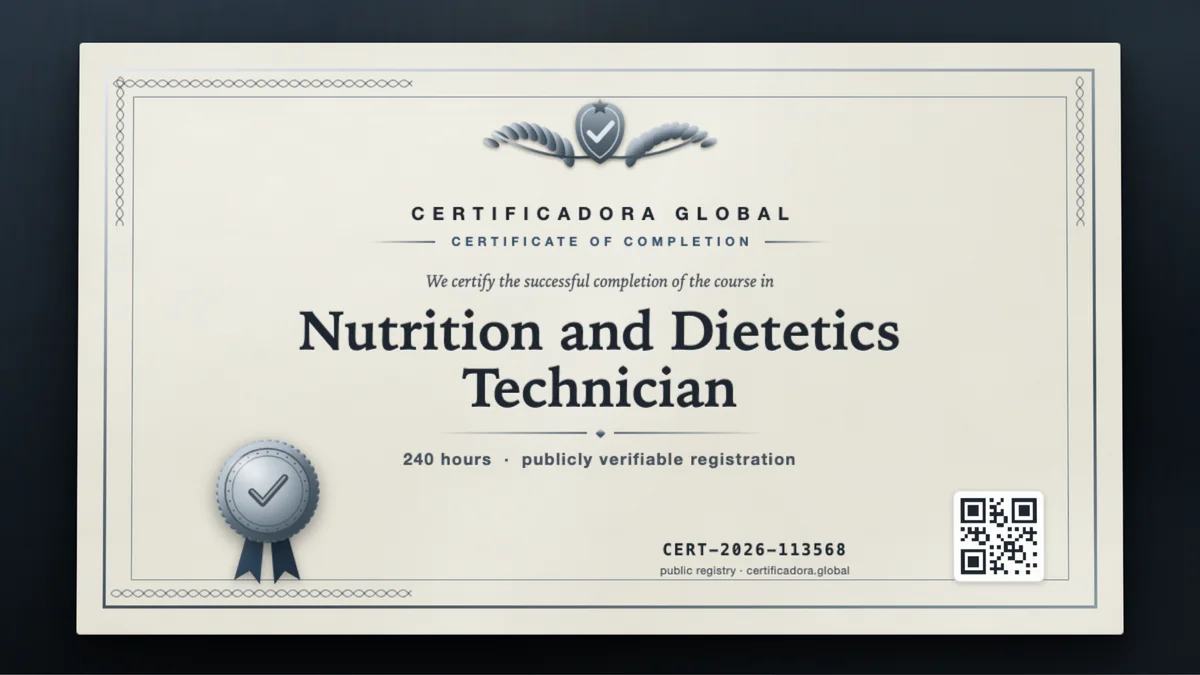 Cover of the Nutrition and Dietetics Technician course