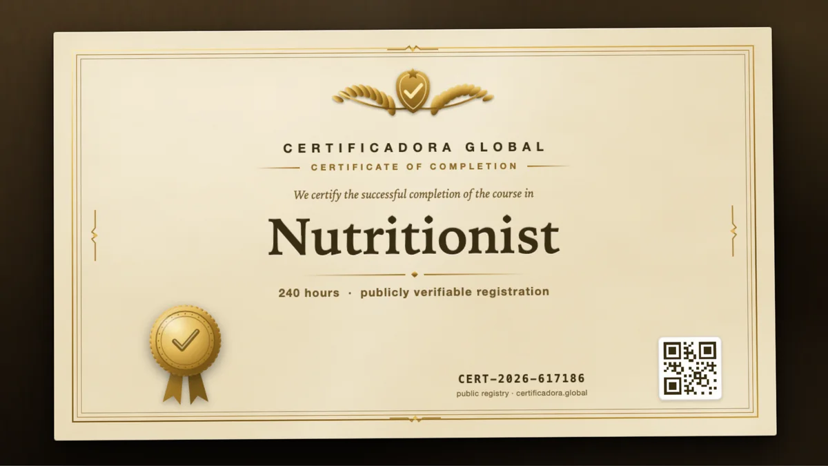 Cover of the Nutritionist course