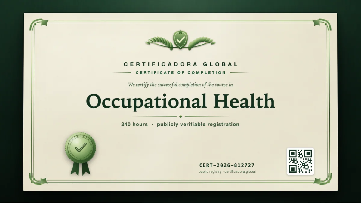 Cover of the Occupational Health course