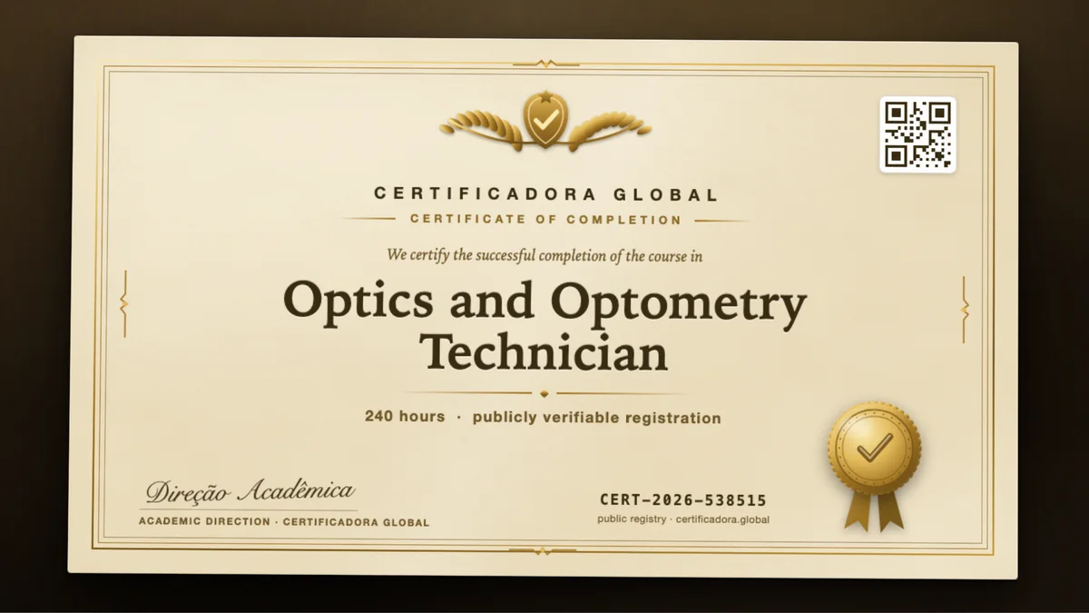 Cover of the Optics and Optometry Technician course