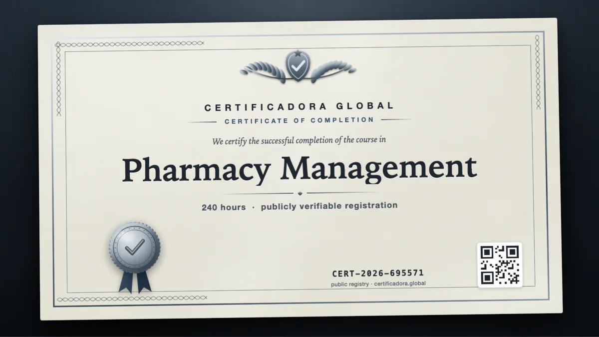 Cover of the Pharmacy Management course