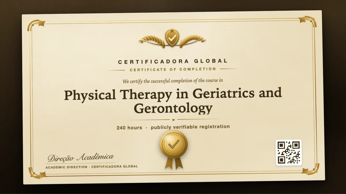 Cover of the Physical Therapy in Geriatrics and Gerontology course
