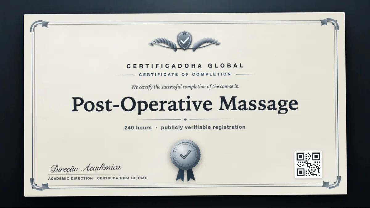 Cover of the Post-Operative Massage course