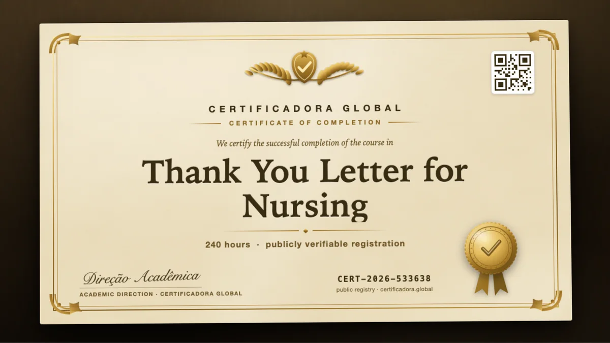 Cover of the Thank You Letter for Nursing course
