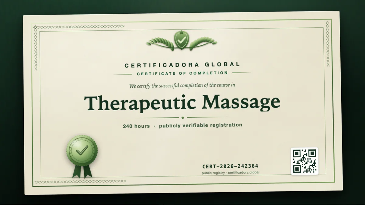 Cover of the Therapeutic Massage course
