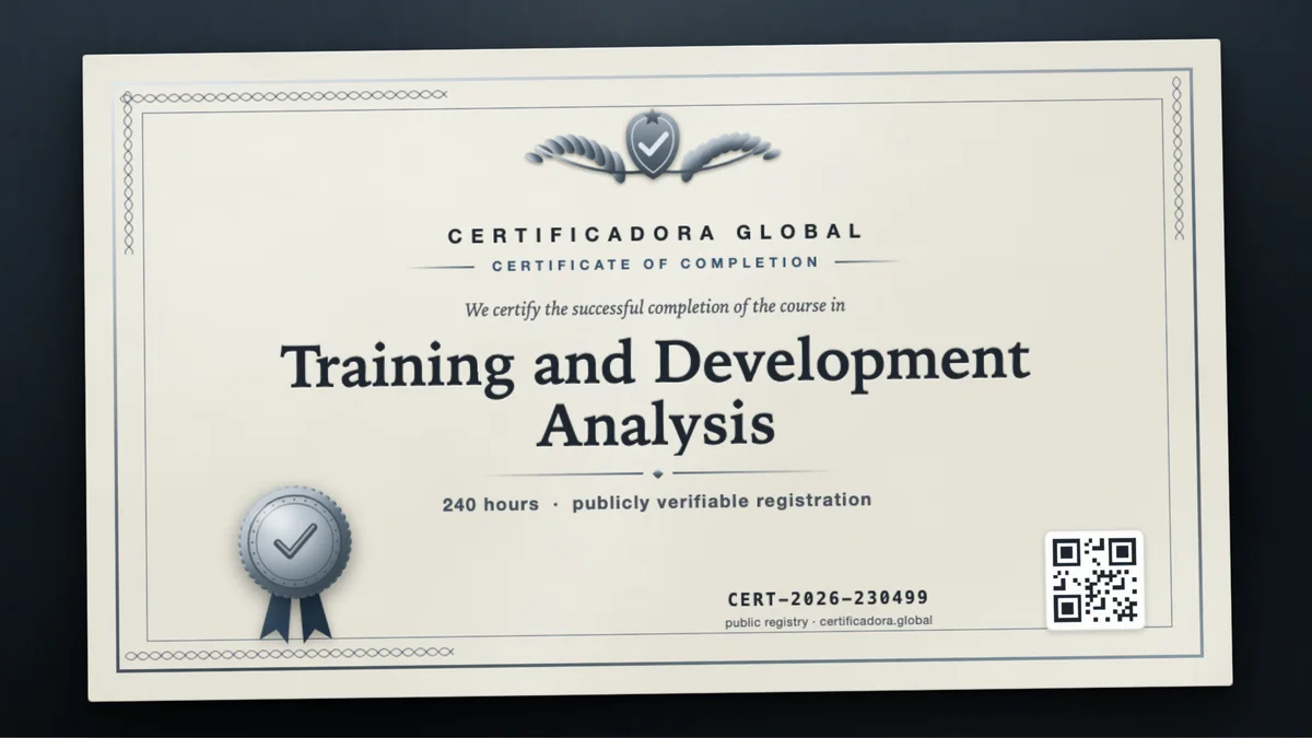Cover of the Training and Development Analysis course