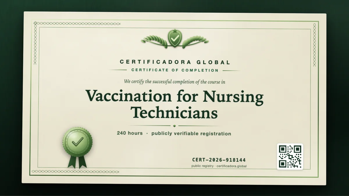 Cover of the Vaccination for Nursing Technicians course