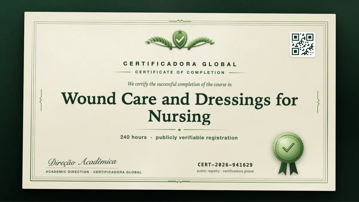 Cover of the Wound Care and Dressings for Nursing course