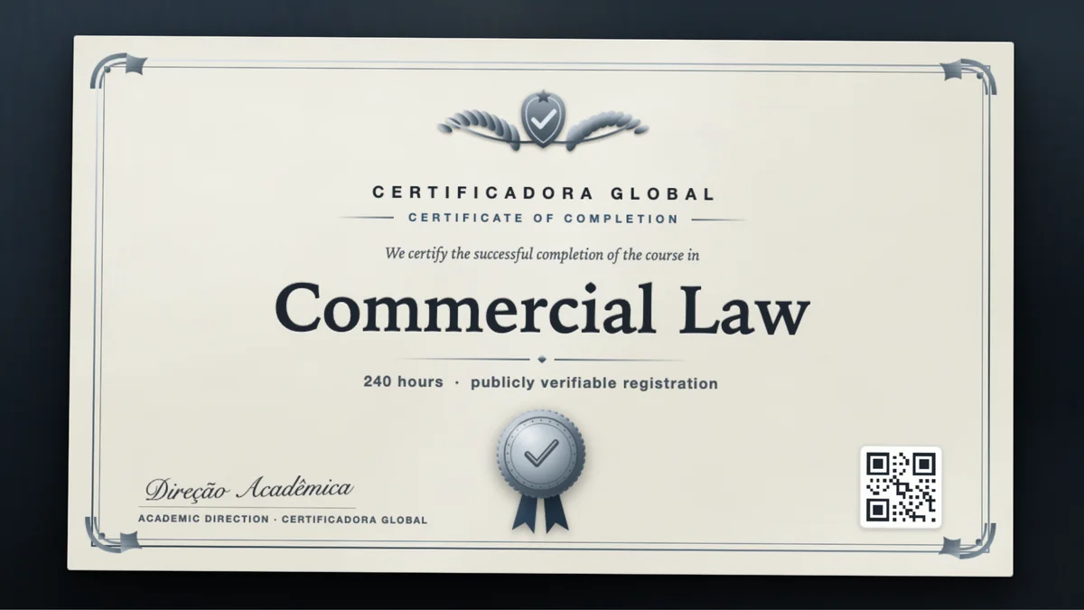 Cover of the Commercial Law course