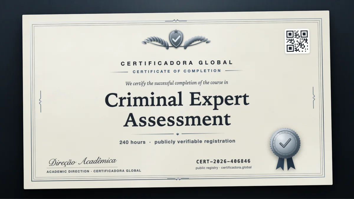 Cover of the Criminal Expert Assessment course