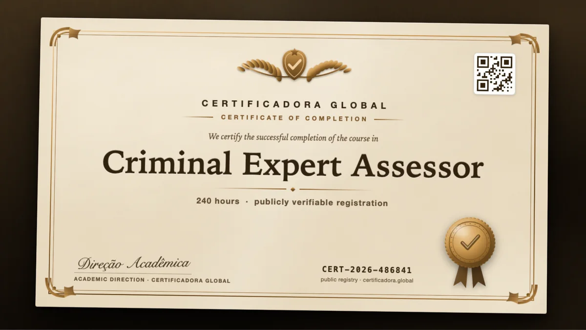 Cover of the Criminal Expert Assessor course