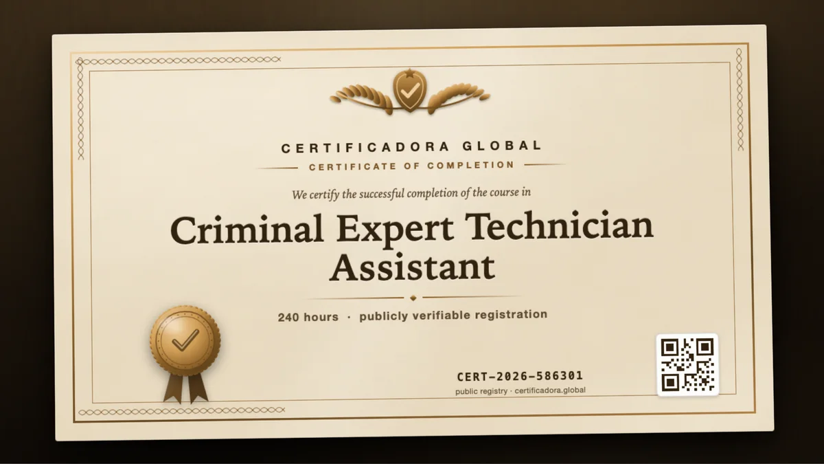 Cover of the Criminal Expert Technician Assistant course