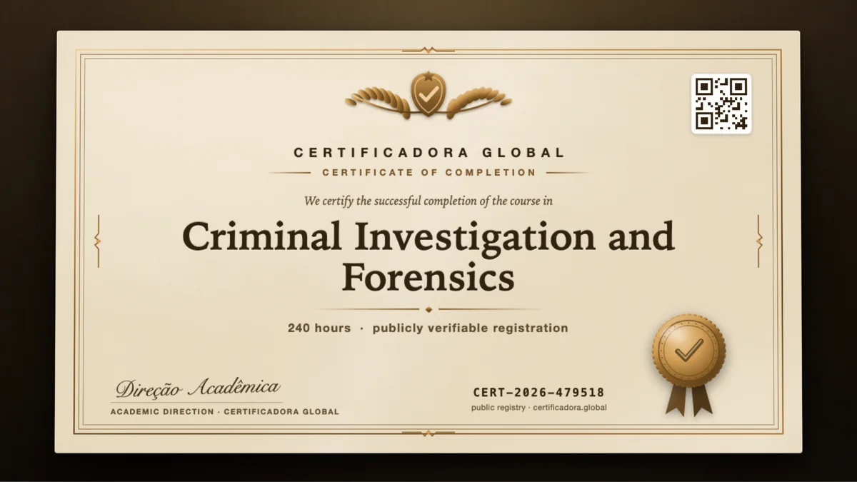Cover of the Criminal Investigation and Forensics course