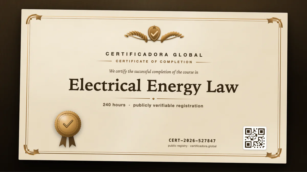 Cover of the Electrical Energy Law course