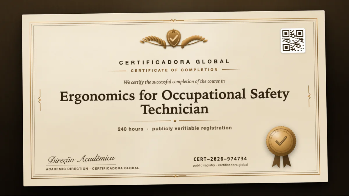 Cover of the Ergonomics for Occupational Safety Technician course
