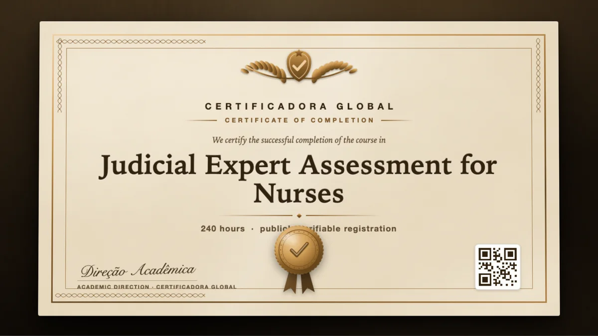Cover of the Judicial Expert Assessment for Nurses course