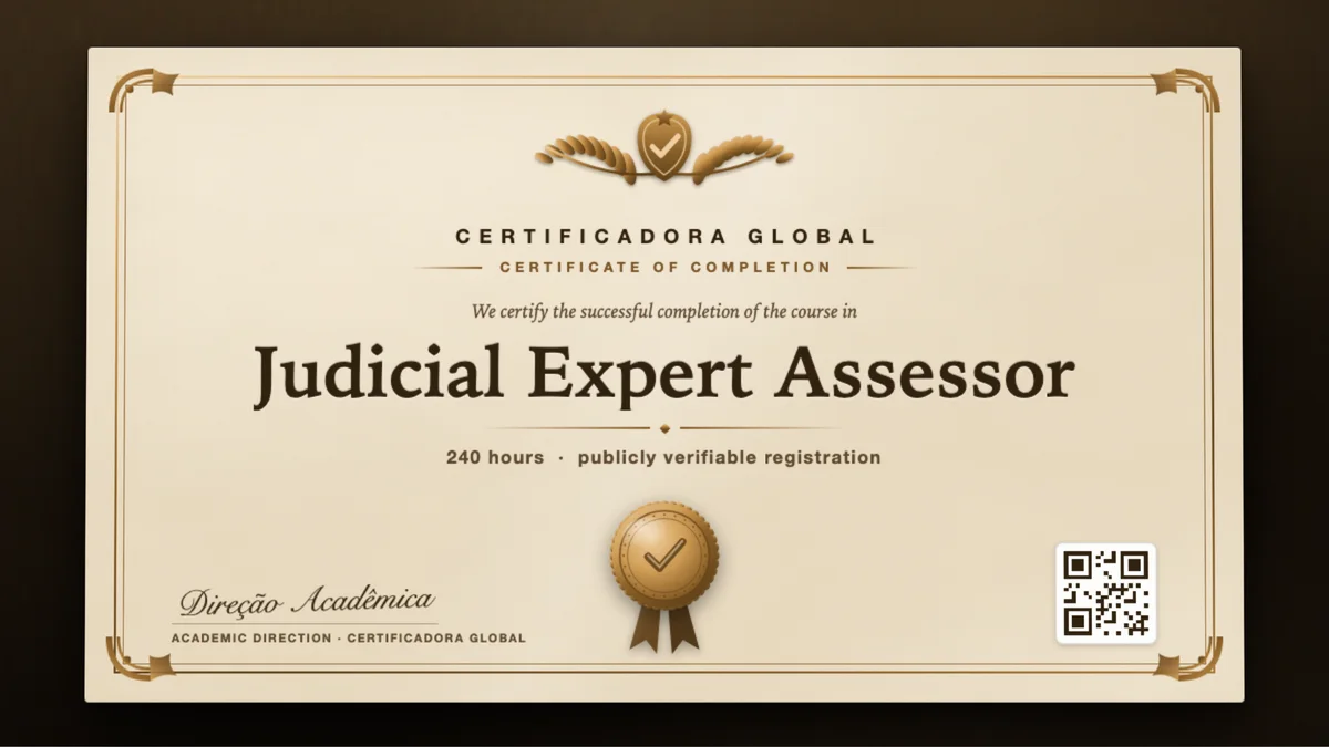 Cover of the Judicial Expert Assessor course
