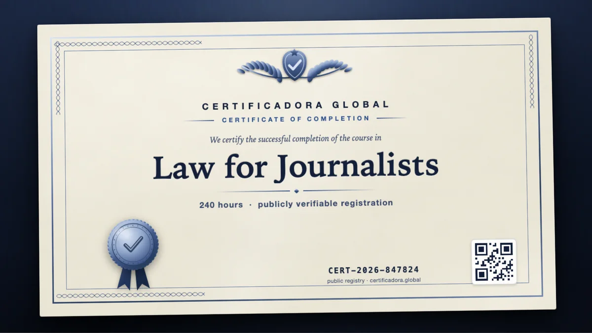 Cover of the Law for Journalists course