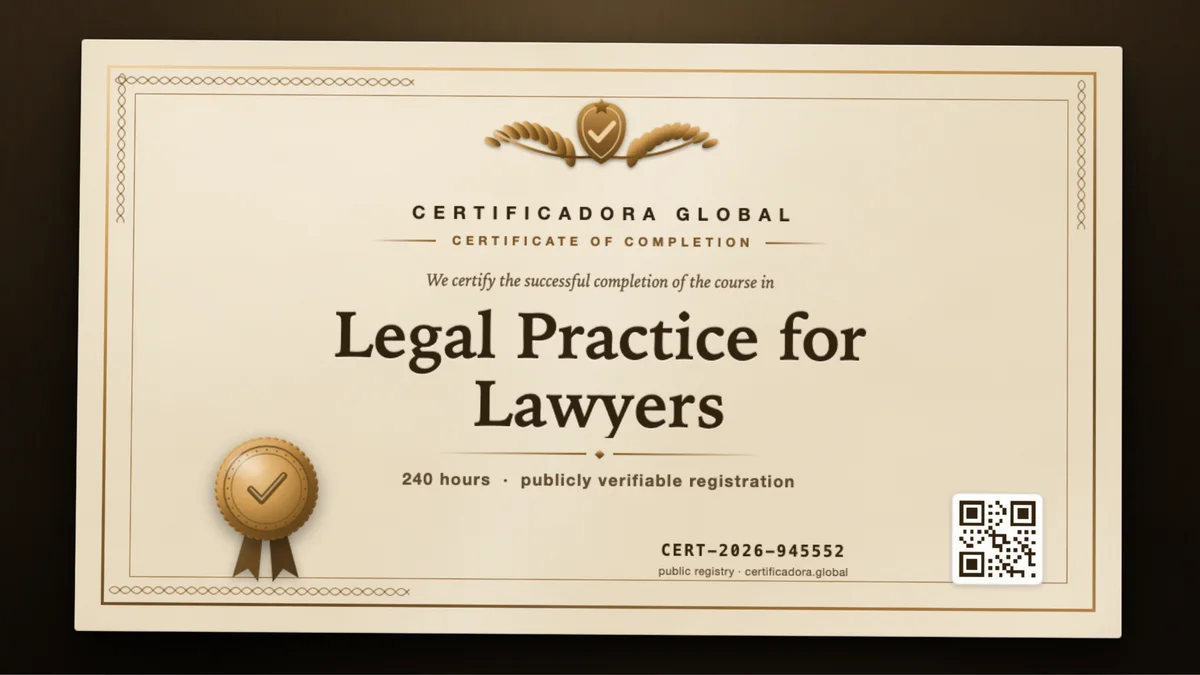 Cover of the Legal Practice for Lawyers course