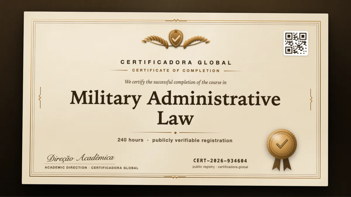Cover of the Military Administrative Law course