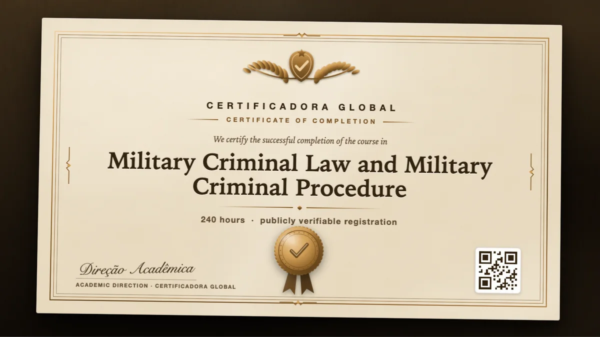 Cover of the Military Criminal Law and Military Criminal Procedure course