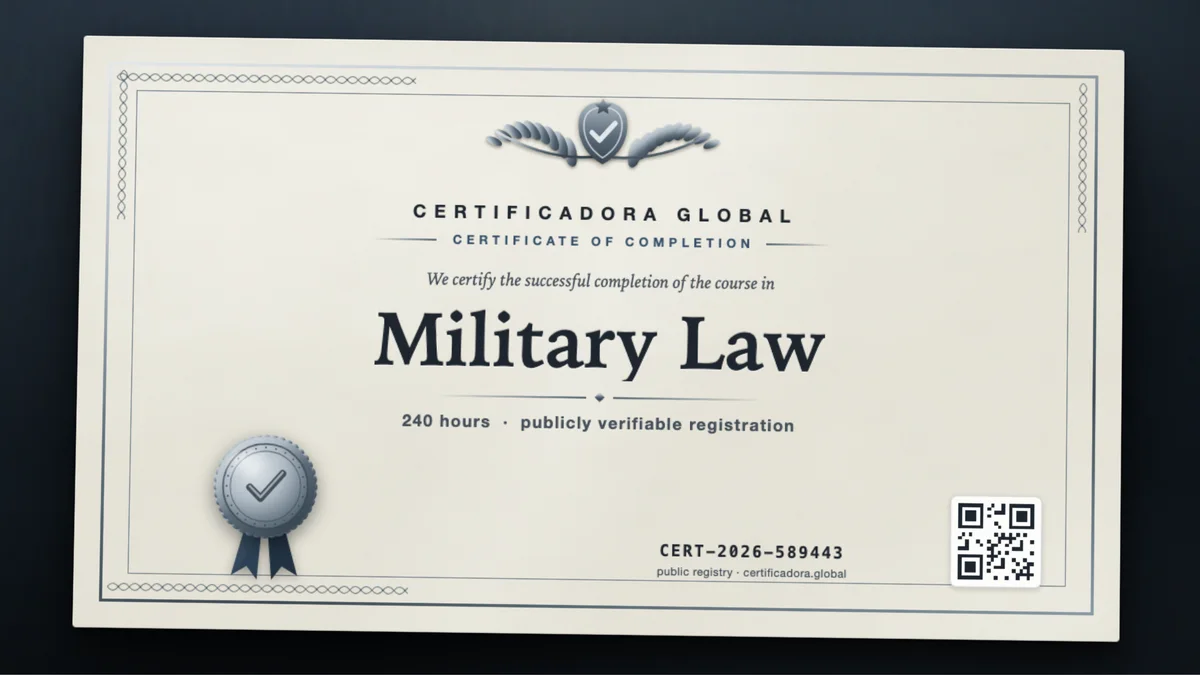 Cover of the Military Law course
