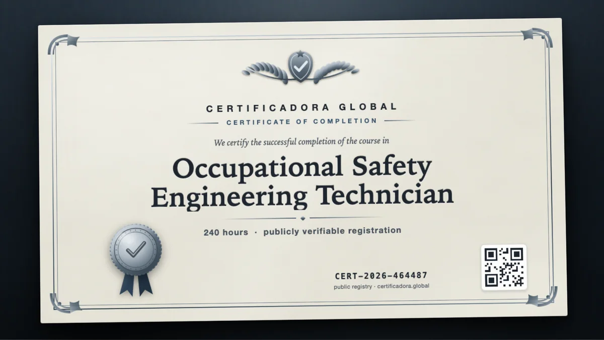 Cover of the Occupational Safety Engineering Technician course