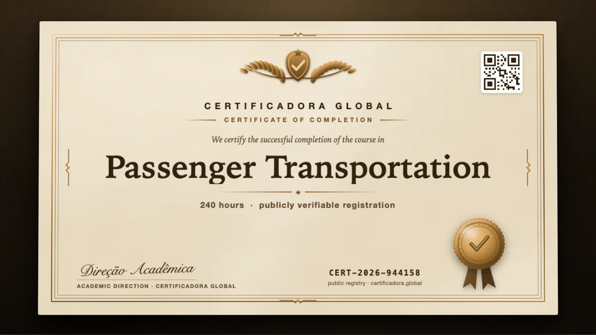 Cover of the Passenger Transportation course