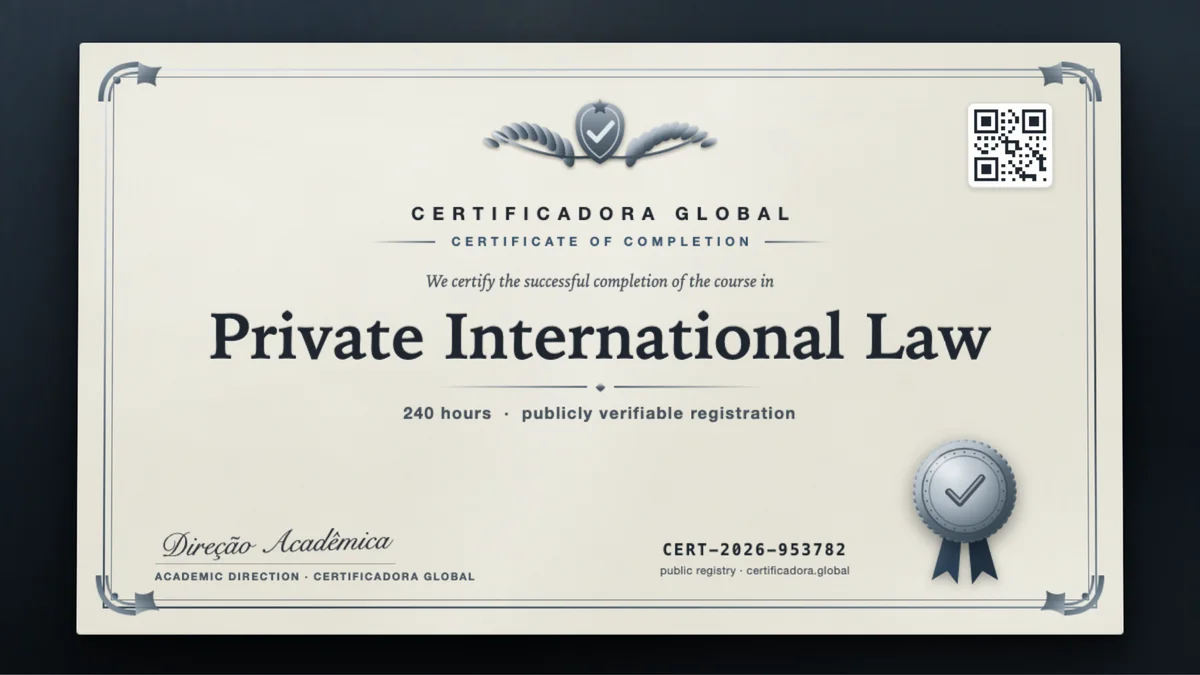 Cover of the Private International Law course