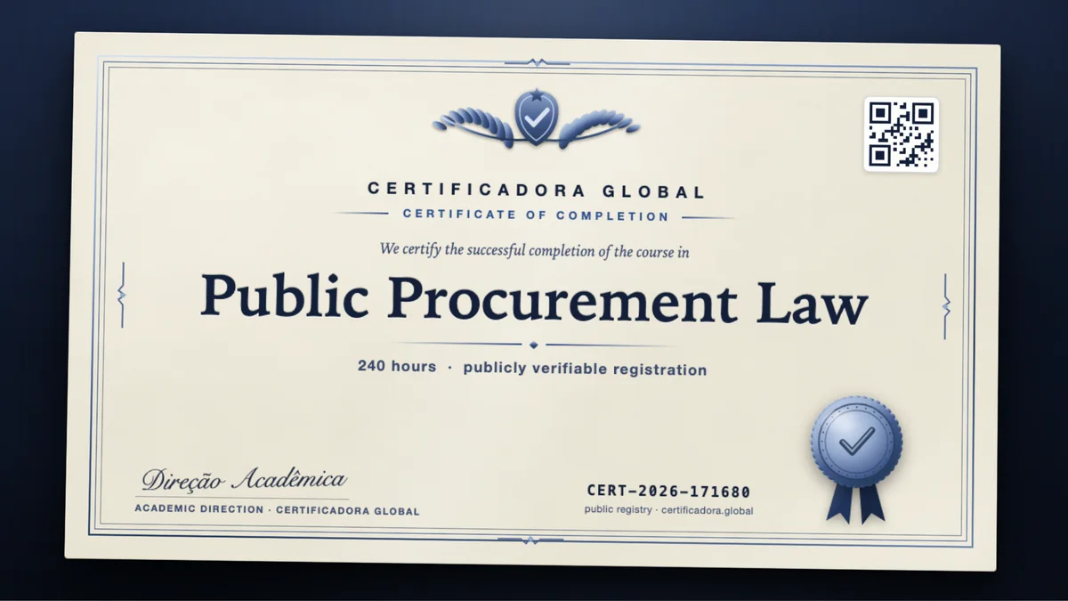 Cover of the Public Procurement Law course