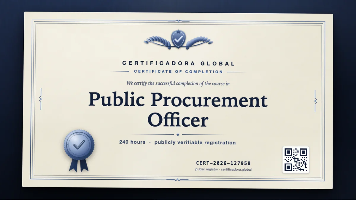 Cover of the Public Procurement Officer course